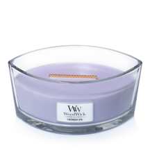 Bougie parfumée en bois WoodWick Ellipse Lavender Spa - 9 cm / 19 cm