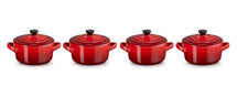 Le Creuset Poêle de Service / Mini Cocotte Signature - Rouge Cerise - ø 10 cm / 250 ml - 4 pièces