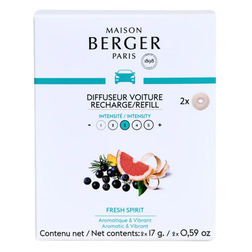 Recharges - pour parfum d'auto Maison Berger - Fresh Spirit - 2 pièces