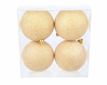 Boules de Noël Cosy @Home pailletées Champagne ø 10 cm - 4 pièces