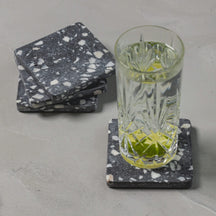 Jay Hill Dessous de verre Terrazzo - Gris - 10 x 10 cm - 4 pièces