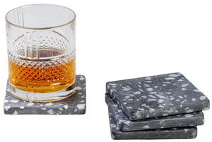 Set de dessous de verre Jay Hill - en marbre - Terrazzo - 10 x 10 cm - 4 pièces