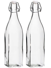 Bouteilles pivotantes carrées Cookinglife - 1 litre - 2 pièces