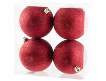 Boules de Noël Cosy @Home Rouge pailleté ø 10 cm - 4 pièces