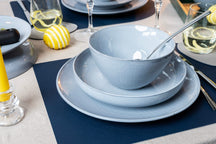 Set de table Jay Hill - Cuir végétalien - Gris / Bleu - Pain - réversible - 44 x 30 cm