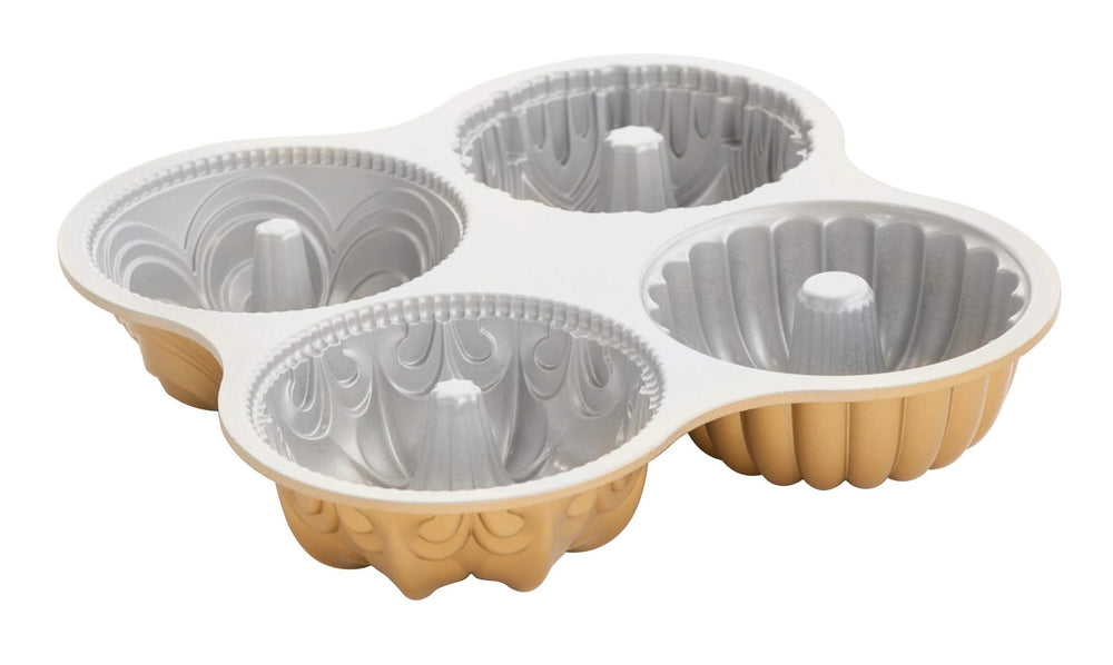 Moule à Bundt Quartet Nordic Ware Tulband en Or - 4 pièces