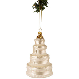 Boule de Noël Nordic Light - en verre - Gâteau de mariage - 12 cm