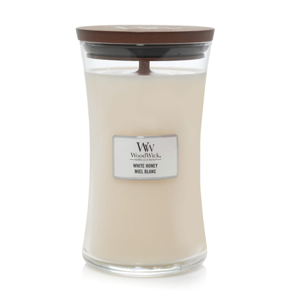 Bougie parfumée WoodWick Large White Honey - 18 cm / ø 10 cm