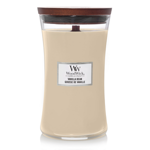 Bougie parfumée WoodWick - Mèche en bois - Grande Vanille - 18 x 10 cm - 130 h