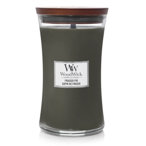 Bougie parfumée WoodWick - Bougie en verre - Frasier Fir - 18 cm / ø 10 cm