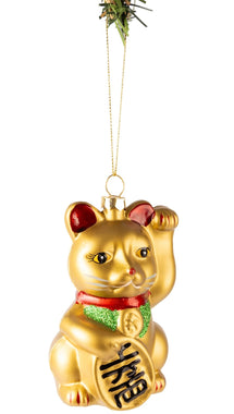 Boule de Noël Nordic Light Maneki Neko 10 cm