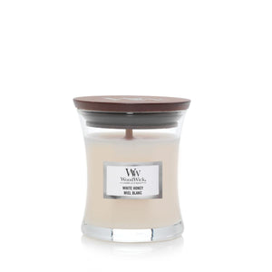 Bougie parfumée WoodWick - Bougie en verre - White Honey - 8 cm / ø 7 cm