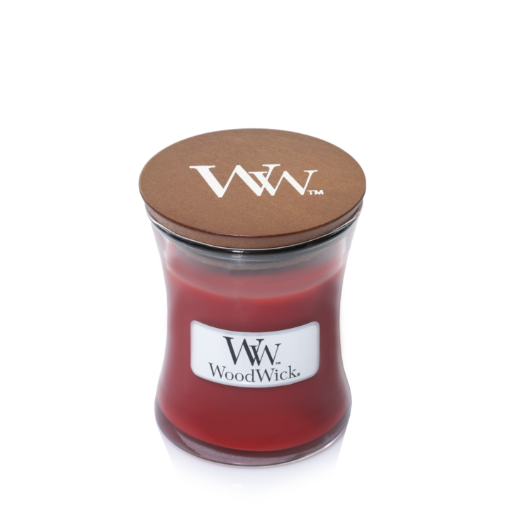 Bougie parfumée WoodWick Mini Cannelle Chai - 8 cm / ø 7 cm