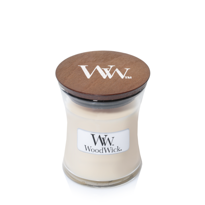 Bougie parfumée WoodWick Mini Vanilla Bean - 8 cm / ø 7 cm