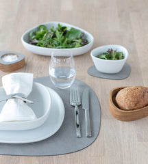 Set de table LIND DNA Nupo - Cuir - Gris clair - 44 x 37 cm