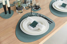 Sets de table LIND DNA Hippo - Cuir - Vert pastel - Courbé - 44 x 37 cm - 2 pièces