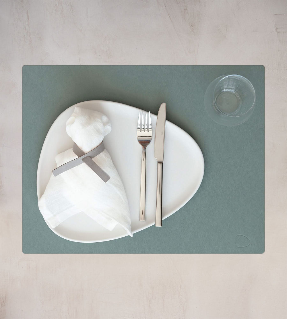 Set de table LIND DNA Nupo - Cuir - Vert pastel - 45 x 35 cm