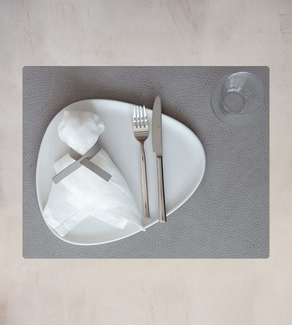 Set de table LIND DNA Hippo - Cuir - Gris anthracite - 45 x 35 cm