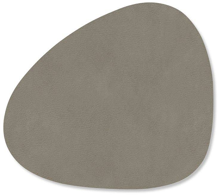 LIND DNA Dessous de Verre Nupo - Cuir - Gris Silex - 13 x 11 cm