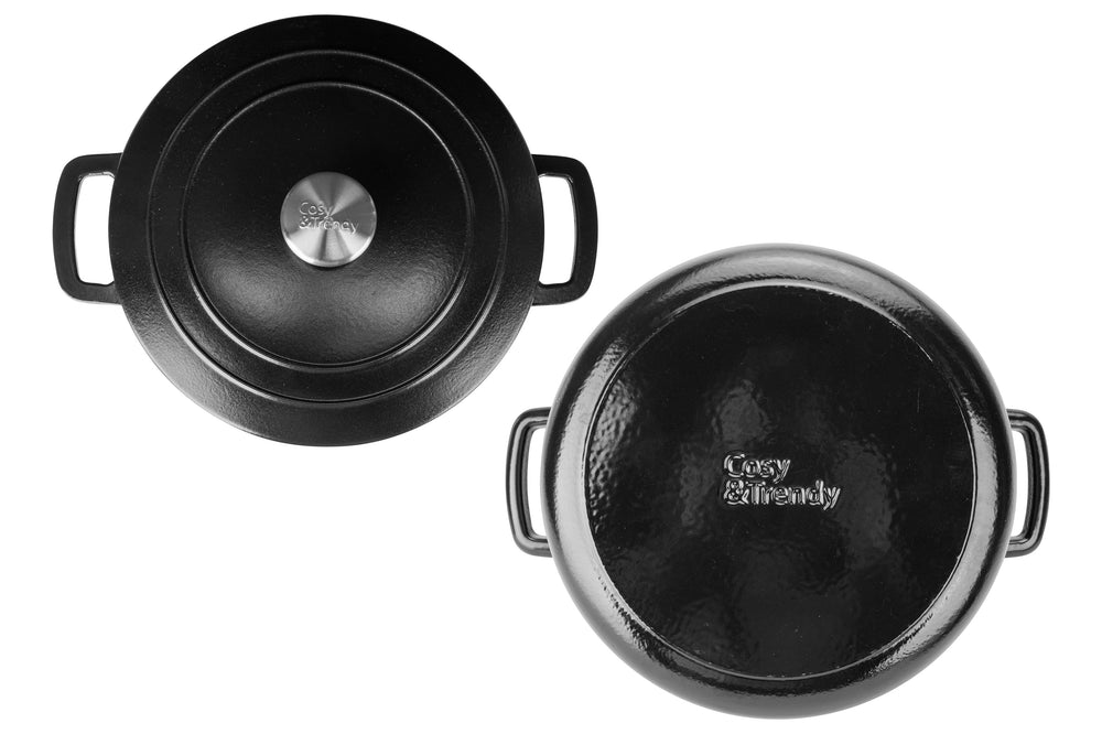 Cosy & Trendy Braadpan Fontestic Gietijzer Black Ø 28 cm / 8 Liter - Geëmailleerd