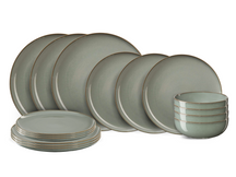 Service de vaisselle ASA Selection Saisons - Eucalyptus - 18 pièces / 6 personnes - 6 Assiette plates, 6 bols en 6 assiettes à petit-déjeuner