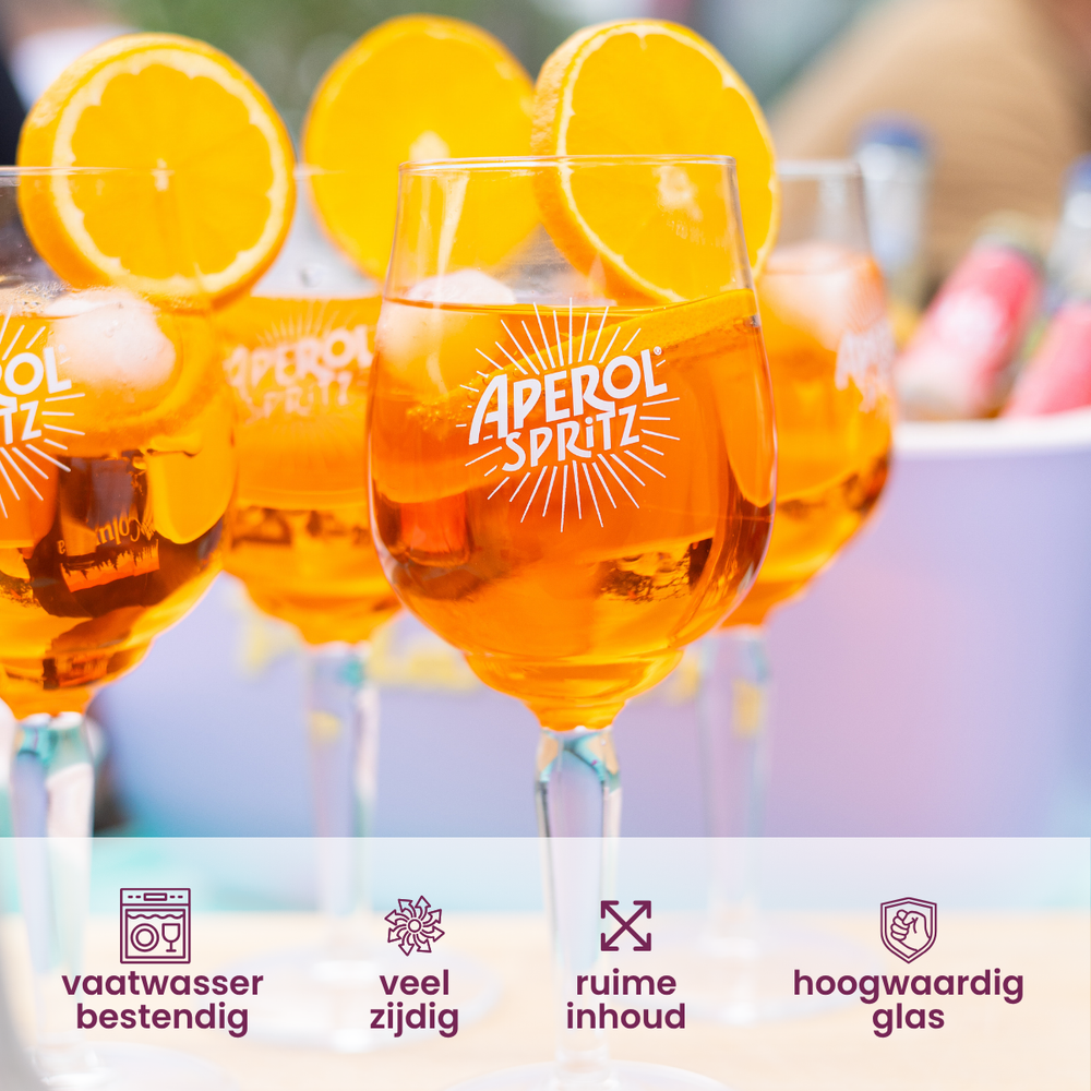 Verres Aperol Spritz - 450 ml - Verre officiel - 6 pièces