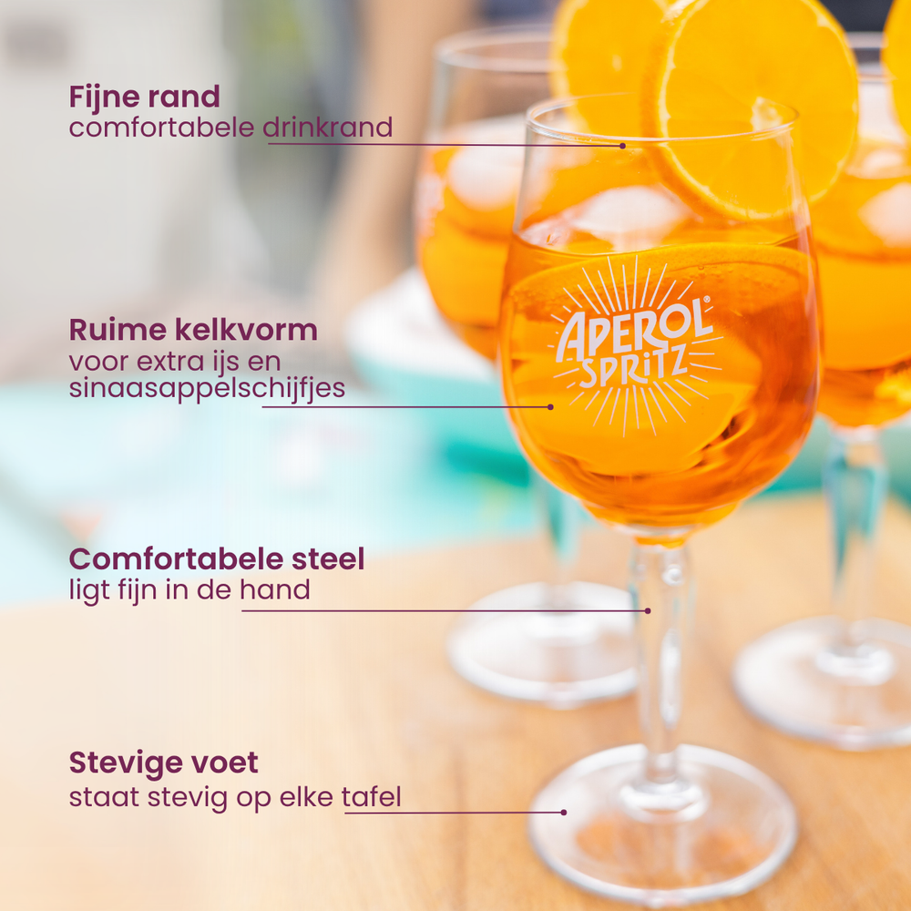 Verres Aperol Spritz - 450 ml - Verre officiel - 6 pièces
