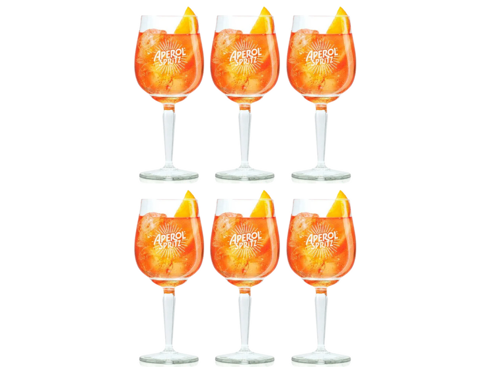 Verres Aperol Spritz - 450 ml - Verre officiel - 6 pièces