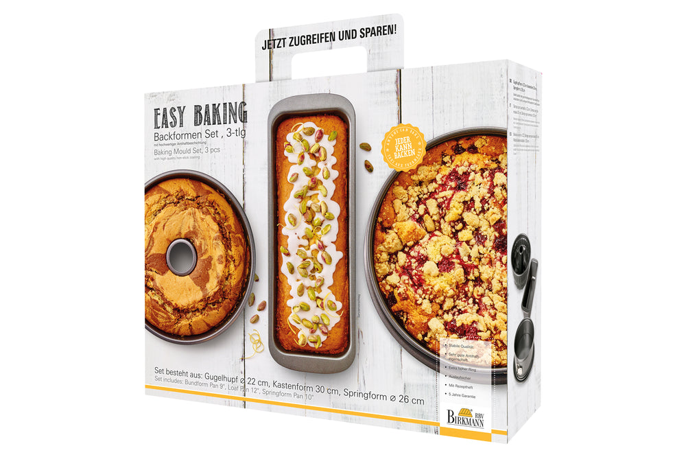 Birkmann Bakvorm set Easy Baking - 3 delig - Springvorm, Tulbandvorm & Cakevorm
