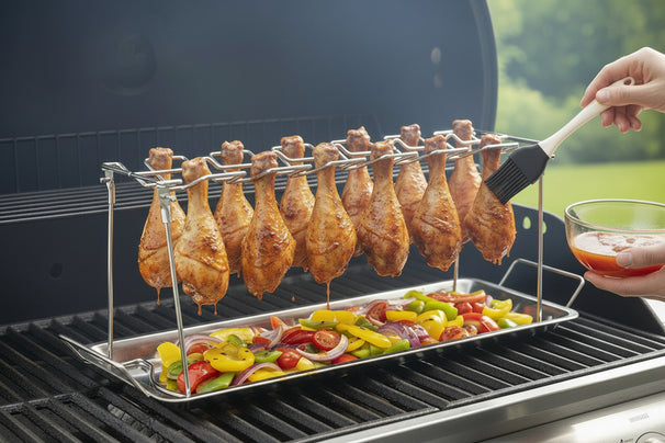 BBQ Kippenvleugelhouder Fire & Flavour - Metaal - Voor 12 Stuks Grillen - Cookinglife