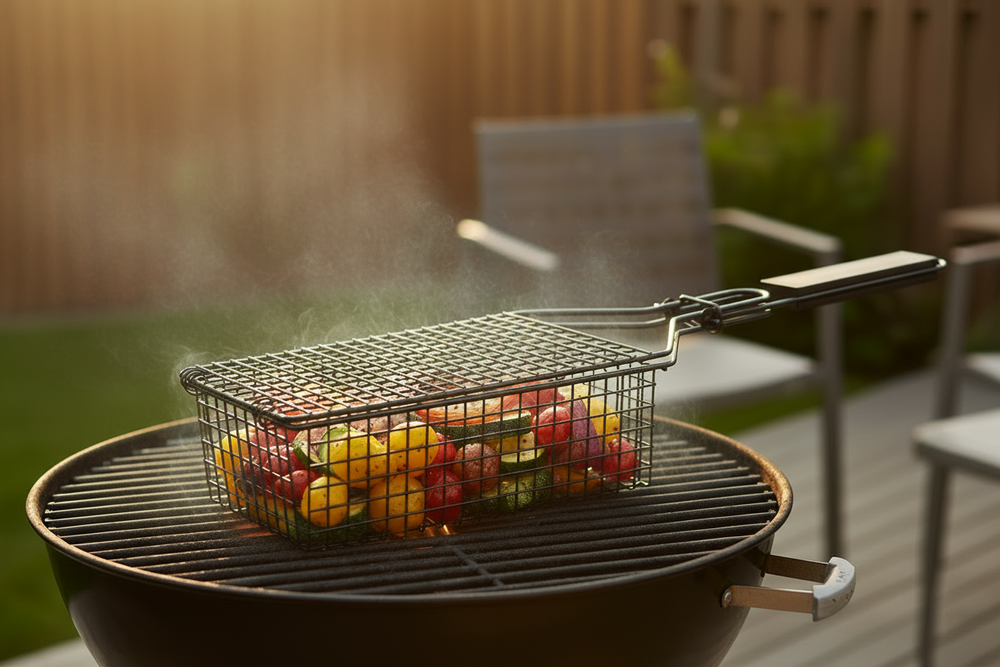Panier à griller Cookinglife BBQ Fire & Flavor 37 x 14 x 9 cm - Métal antiadhésif