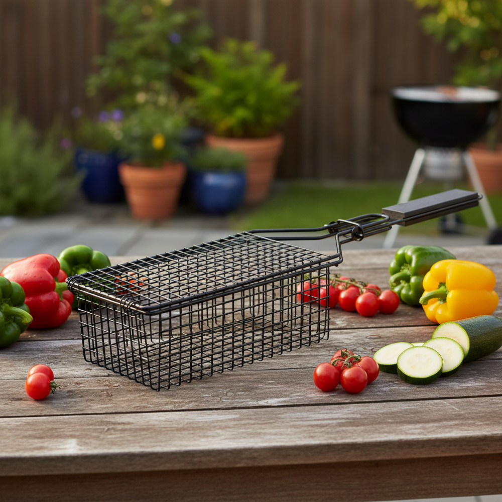 Panier à griller Cookinglife BBQ Fire & Flavor 37 x 14 x 9 cm - Métal antiadhésif