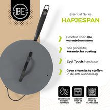 BE Living Casserole avec Couvercle - Ø 28 cm - Revêtement antiadhésif céramique - Sans PFAS - Adaptée à tous feux - Gris