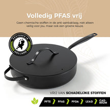 Casserole avec couvercle BE Living - Ø 28 cm - Revêtement antiadhésif en céramique - Sans PFAS - Adaptée à tous feux - Noir