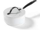 Casserole avec couvercle BE Living - Ø 18 cm - Revêtement antiadhésif en céramique - Sans PFAS - Adaptée à tous feux - Blanc