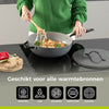 BE Living Poêle Wok avec Couvercle - Ø 30 cm - Revêtement antiadhésif en céramique - Sans PFAS - Adaptée à toutes sources de chaleur - Gris