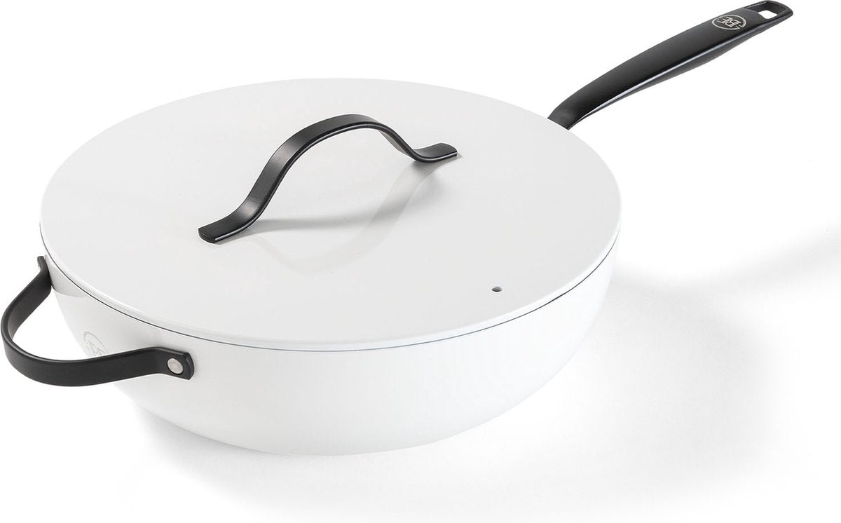 Wok Céramique Induction 28 Cm - Anti-adhésif Sans PFAS, Compatible Four (160°C) Et Lave-vaisselle
