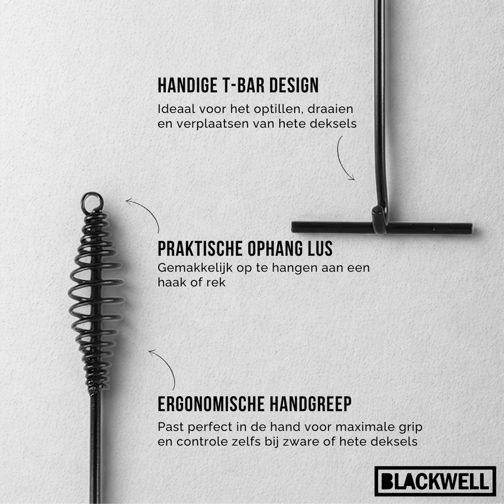 Lève-plat pour Cocotte Blackwell - Four hollandais - Acier noir - 42 cm