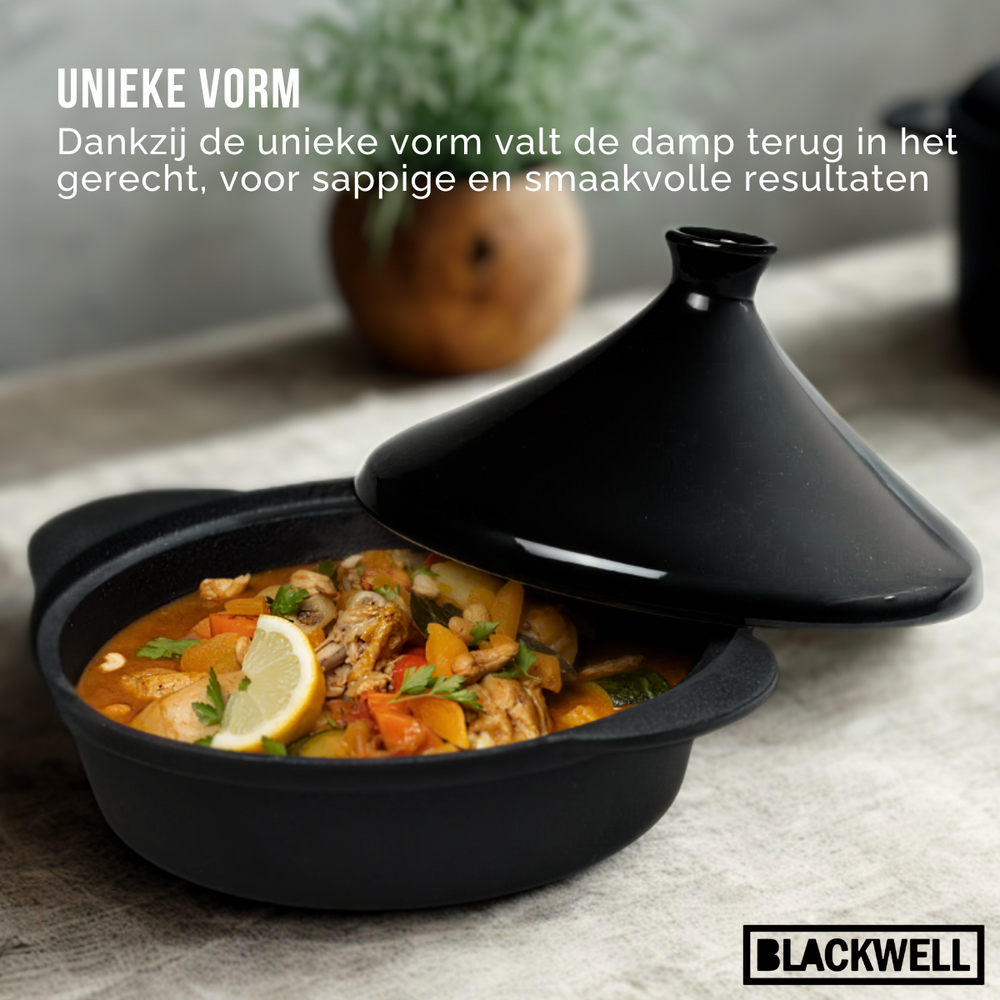 Tagine en fonte Blackwell - Noir ø 30 cm / 3 litres - sans revêtement antiadhésif