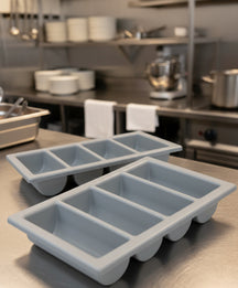 Plateau à couverts Hendi - 4 compartiments GN 1/1 - Gris