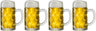 Chope à bière Oktoberfest - 500 ml - 4 pièces