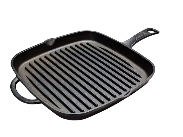 Cookinglife Poêle Grill Fonte Fonte - 23 x 23 cm - Sans revêtement antiadhésif