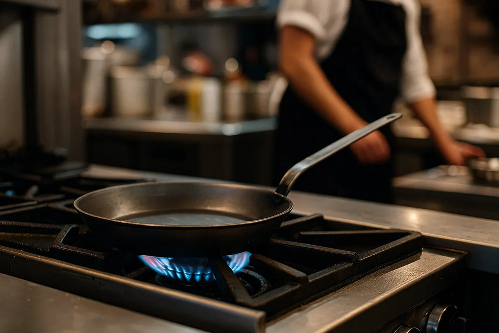 Blackwell poêle acier embouti type lyonnaise Ø 24 cm – sans revêtement antiadhésif