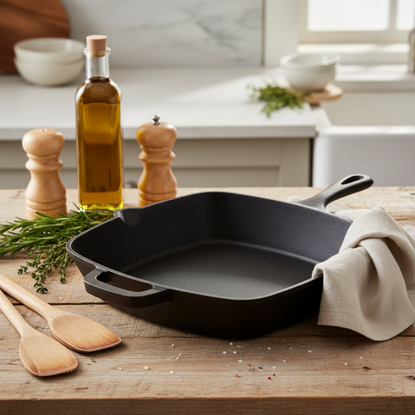 Cookinglife Plat à four en fonte Fonte - 25 x 25 cm / 2 Litre