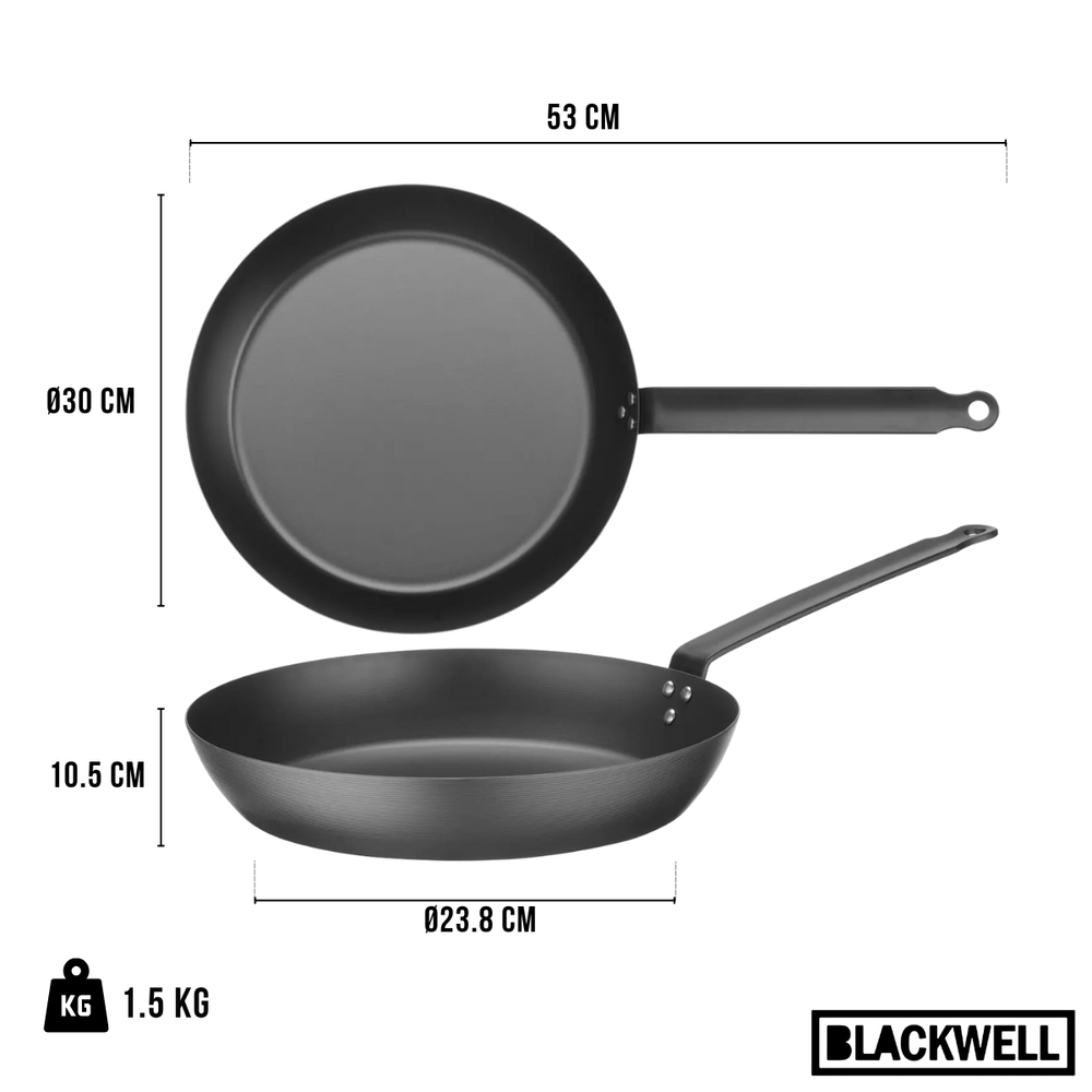 Poêle Blackwell - Poêle à frire - Carbon Steel - Ø 30 cm - en acier carbone