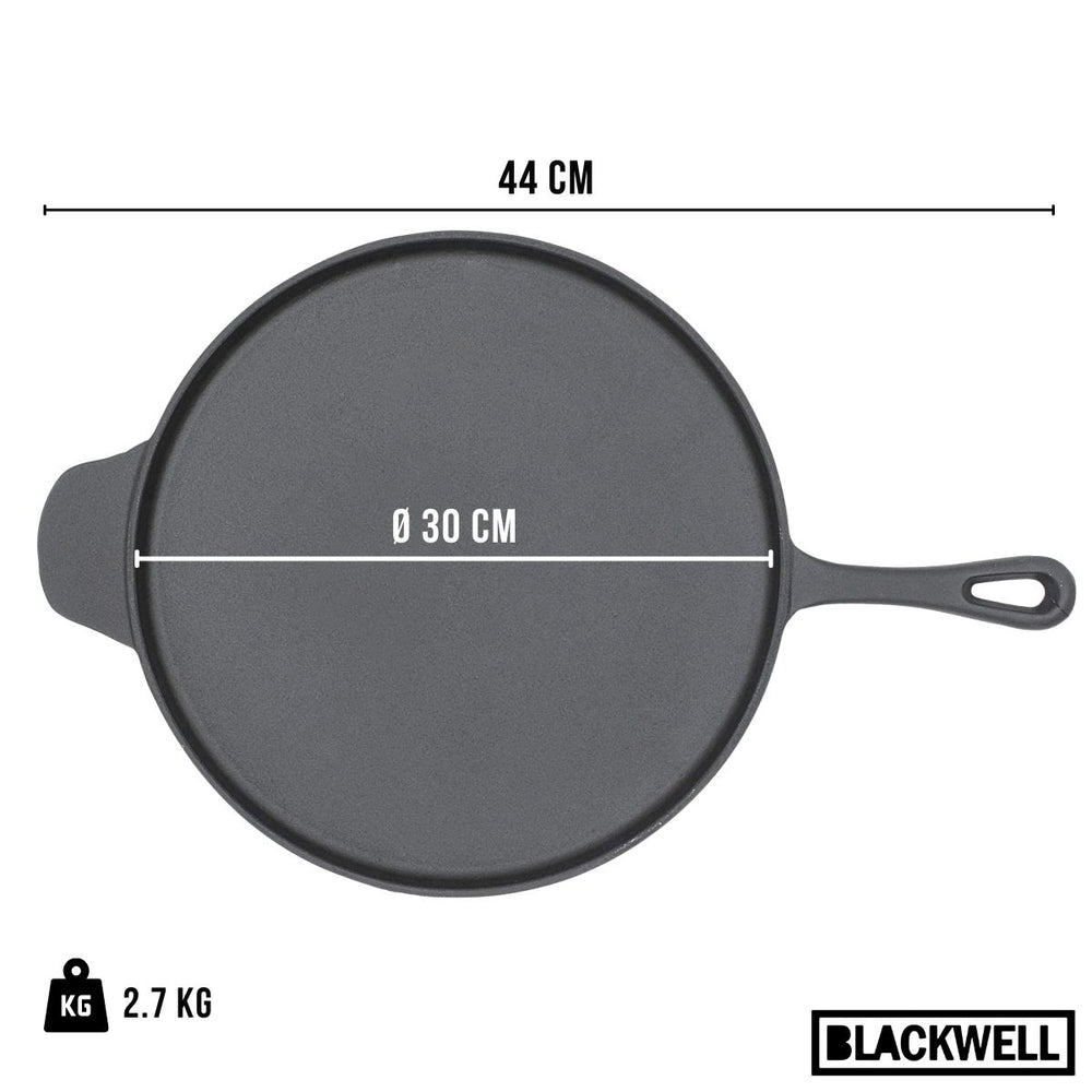 Blackwell Poêle à pizza en fonte Fonte ø 30 cm
