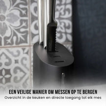 Bloc de couteaux Blackwell - Couteau de chef, Couteau à pain, Couteau à viande, Couteau d'office et Couteau éplucheur 6 pièces