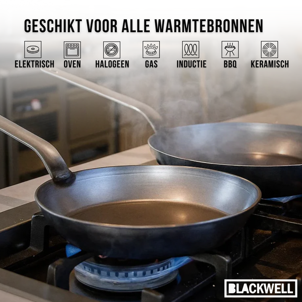 Blackwell Koekenpan Plaatstaal - Lyonnaiserpan - ø 30 cm - zonder anti-aanbaklaag