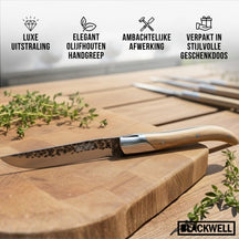 Couteaux à steak Blackwell Laguiole - Brut Noir - Bois d'olivier - 6 pièces