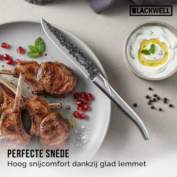 Couteaux à steak Blackwell Laguiole - Brut noir - Acier inoxydable - 6 pièces